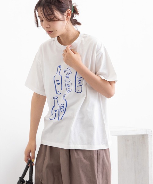 POU DOU DOU（プードゥドゥ）の「ボトルプリントTee（Tシャツ/カットソー・レディース・ブラック/オフホワイト・3）」の3枚目の写真