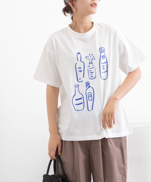 POU DOU DOU（プードゥドゥ）の「ボトルプリントTee（Tシャツ/カットソー・レディース・ブラック/オフホワイト・3）」の4枚目の写真