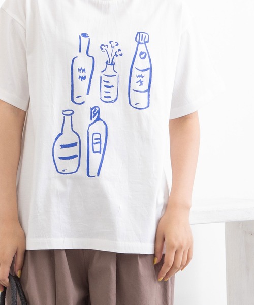 POU DOU DOU（プードゥドゥ）の「ボトルプリントTee（Tシャツ/カットソー・レディース・ブラック/オフホワイト・3）」の6枚目の写真