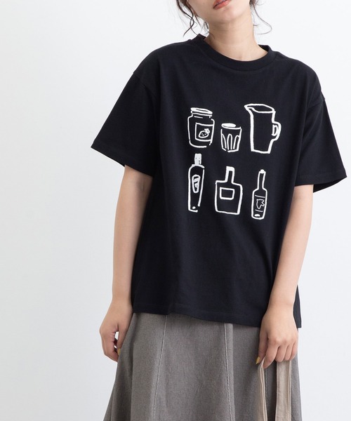 POU DOU DOU（プードゥドゥ）の「ボトルプリントTee（Tシャツ/カットソー・レディース・ブラック/オフホワイト・3）」の10枚目の写真
