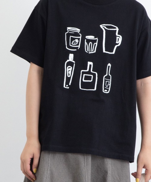 POU DOU DOU（プードゥドゥ）の「ボトルプリントTee（Tシャツ/カットソー・レディース・ブラック/オフホワイト・3）」の14枚目の写真