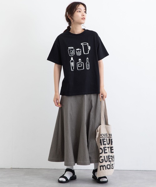 POU DOU DOU（プードゥドゥ）の「ボトルプリントTee（Tシャツ/カットソー・レディース・ブラック/オフホワイト・3）」の15枚目の写真