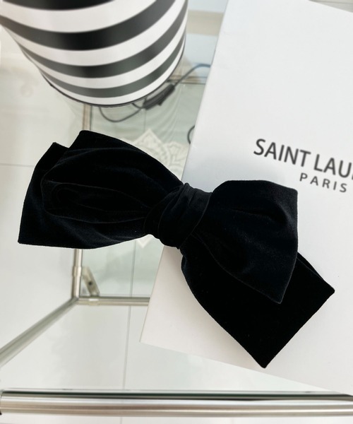 CEMONEMO(セモネモ)の「ベロア ブラック リボン バレッタ(バレッタ/ヘアクリップ・レディース・その他2/その他3/その他1・FREE)」の5枚目の写真