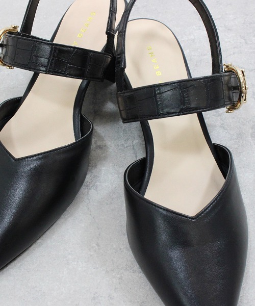 JELLY BEANS(ジェリービーンズ)の「ベルトバックバンドミュールパンプス<ふわさら>(204-52782)JELLY BEANS(ジェリービーンズ)(パンプス・レディース・ブラック/ベージュ/グリーン・SS/S/M/L/LL)」の16枚目の写真
