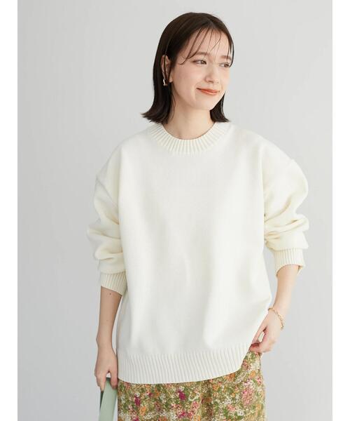 Green　Parks（グリーンパークス）の「かるくてゆったりニットプルオーバー＊（ニット/セーター・レディース・ブラック/パープル/オフホワイト/ピンク/グリーン・FREE）」の8枚目の写真