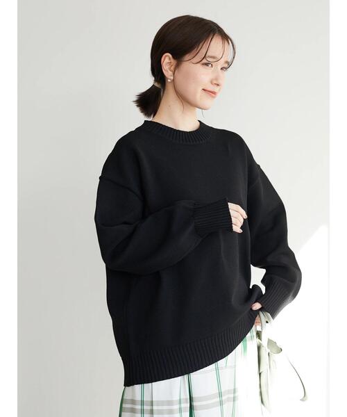 Green　Parks（グリーンパークス）の「かるくてゆったりニットプルオーバー＊（ニット/セーター・レディース・ブラック/パープル/オフホワイト/ピンク/グリーン・FREE）」の9枚目の写真