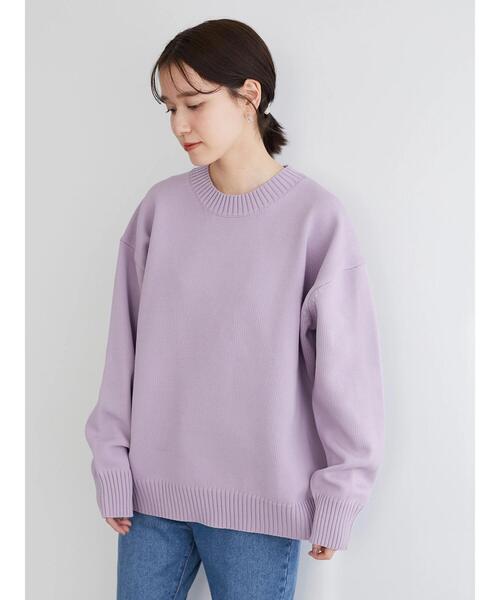 Green　Parks（グリーンパークス）の「かるくてゆったりニットプルオーバー＊（ニット/セーター・レディース・ブラック/パープル/オフホワイト/ピンク/グリーン・FREE）」の12枚目の写真