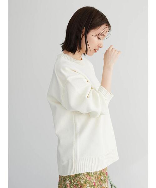 Green　Parks（グリーンパークス）の「かるくてゆったりニットプルオーバー＊（ニット/セーター・レディース・ブラック/パープル/オフホワイト/ピンク/グリーン・FREE）」の13枚目の写真