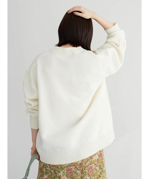 Green　Parks（グリーンパークス）の「かるくてゆったりニットプルオーバー＊（ニット/セーター・レディース・ブラック/パープル/オフホワイト/ピンク/グリーン・FREE）」の14枚目の写真