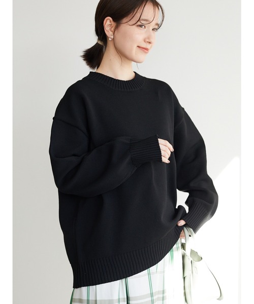 Green　Parks（グリーンパークス）の「かるくてゆったりニットプルオーバー＊（ニット/セーター・レディース・ブラック/パープル/オフホワイト/ピンク/グリーン・FREE）」の2枚目の写真