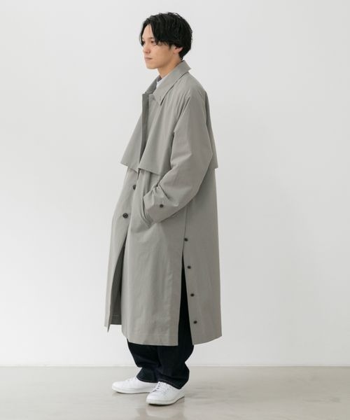 LOWRYS FARM(ローリーズファーム)の「ウェザースリットヨークコート 261615(トレンチコート・メンズ・チャコールグレー/グリーン/アイボリー・MEDIUM/LARGE)」の15枚目の写真