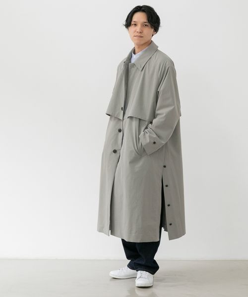 LOWRYS FARM(ローリーズファーム)の「ウェザースリットヨークコート 261615(トレンチコート・メンズ・チャコールグレー/グリーン/アイボリー・MEDIUM/LARGE)」の12枚目の写真