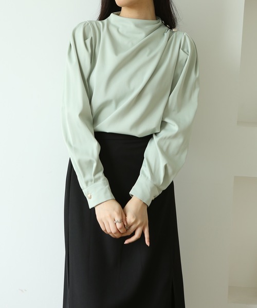 MAISON DE THERESE(メゾン ド テレーズ)の「バックジップ ギャザーショルダー シャツブラウス(シャツ/ブラウス・レディース・ホワイト/ベージュ/ライトピンク/ライトグリーン/ブルー・MEDIUM)」の11枚目の写真