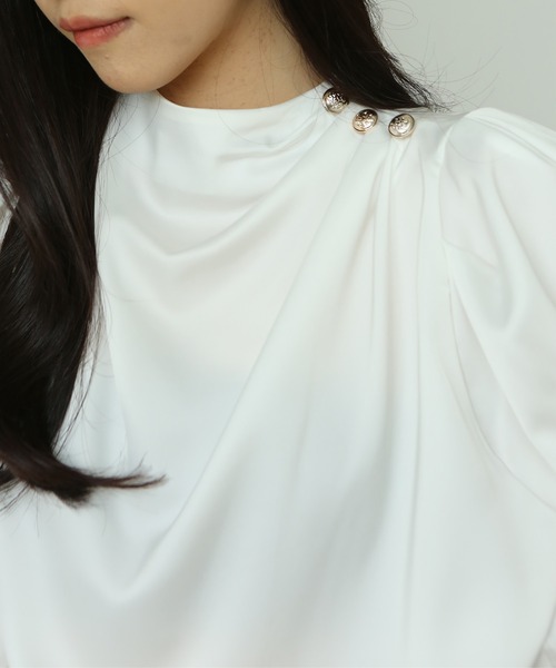 MAISON DE THERESE(メゾン ド テレーズ)の「バックジップ ギャザーショルダー シャツブラウス(シャツ/ブラウス・レディース・ホワイト/ベージュ/ライトピンク/ライトグリーン/ブルー・MEDIUM)」の17枚目の写真