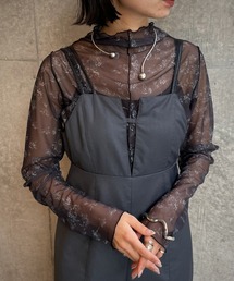 &g'aime | 【＆g'aime】花柄シアータートルネック(Tシャツ/カットソー)