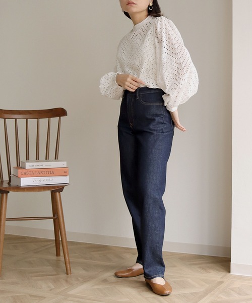 HER CLOSET(ハークローゼット)の「【shemoshelly】カットレースボリュームスリーブブラウス(シャツ/ブラウス・レディース・ブラック/オフホワイト/モカ/グレイッシュベージュ・M)」の5枚目の写真