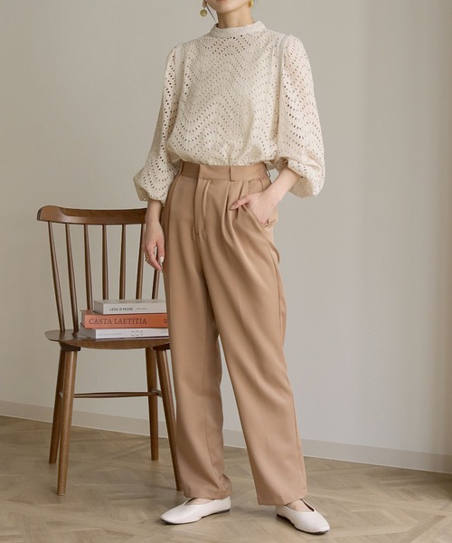 HER CLOSET(ハークローゼット)の「【shemoshelly】カットレースボリュームスリーブブラウス(シャツ/ブラウス・レディース・ブラック/オフホワイト/モカ/グレイッシュベージュ・M)」の17枚目の写真