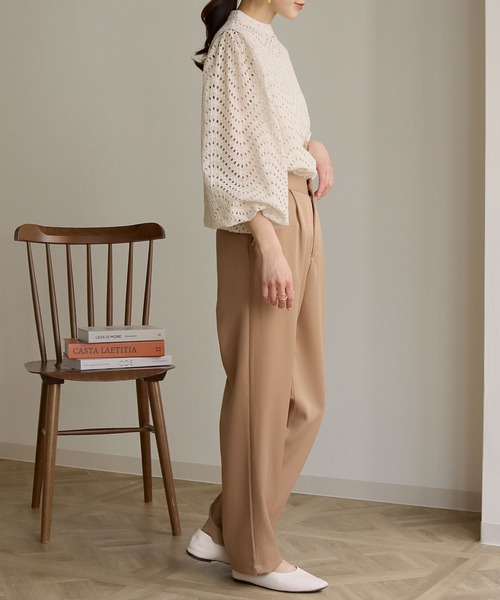 HER CLOSET(ハークローゼット)の「【shemoshelly】カットレースボリュームスリーブブラウス(シャツ/ブラウス・レディース・ブラック/オフホワイト/モカ/グレイッシュベージュ・M)」の10枚目の写真