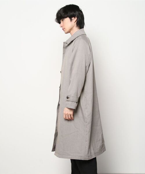 Beno（ビーノ）の「コットンツイル オーバーサイズ スプリング バルカラーコート（ステンカラーコート・メンズ・チャコールグレー/ライトグレー/ブラック/ベージュ/オフホワイト/オリーブ/ベージュ系その他/グレイッシュブルー・M/L）」の9枚目の写真