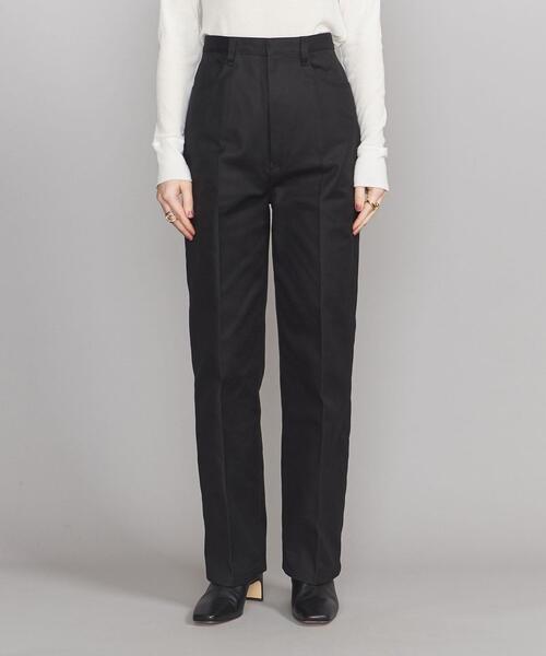 BEAUTY&YOUTH UNITED ARROWS（ビューティーアンドユースユナイテッドアローズ）の「BY コットンサージ センタープレス ストレートパンツ -ウォッシャブル-◆（その他パンツ・レディース・ブラック/オフホワイト/ロイヤルブルー・S/M）」の11枚目の写真