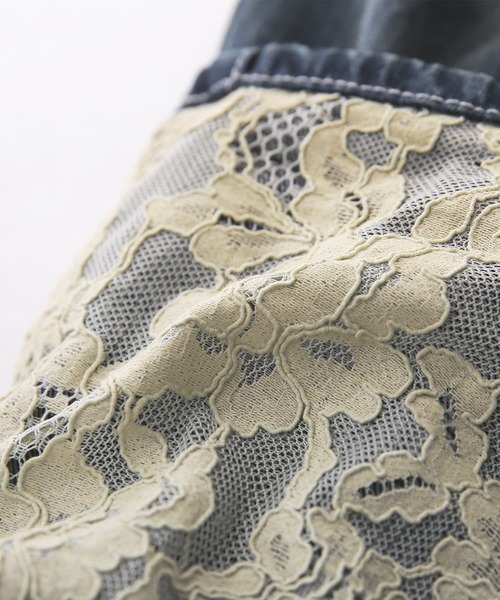 somari imagination(ソマリ イマジネーション)の「『レースサルエルデニムパンツ』(デニムパンツ・レディース・ネイビー・1/2)」の3枚目の写真