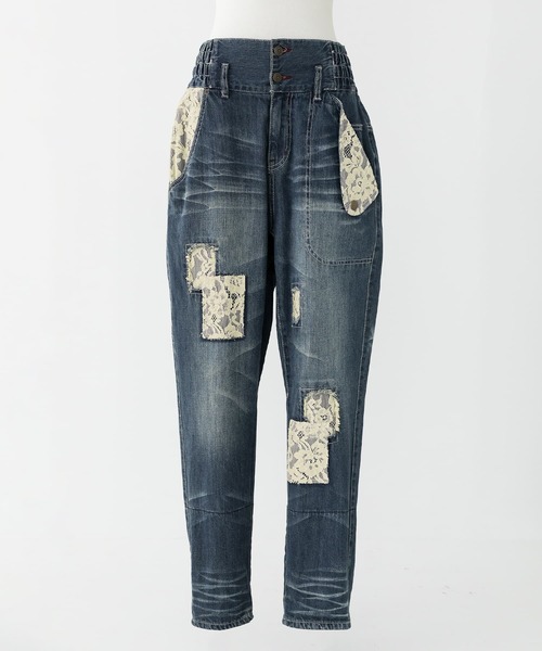 somari imagination(ソマリ イマジネーション)の「『レースサルエルデニムパンツ』(デニムパンツ・レディース・ネイビー・1/2)」の5枚目の写真