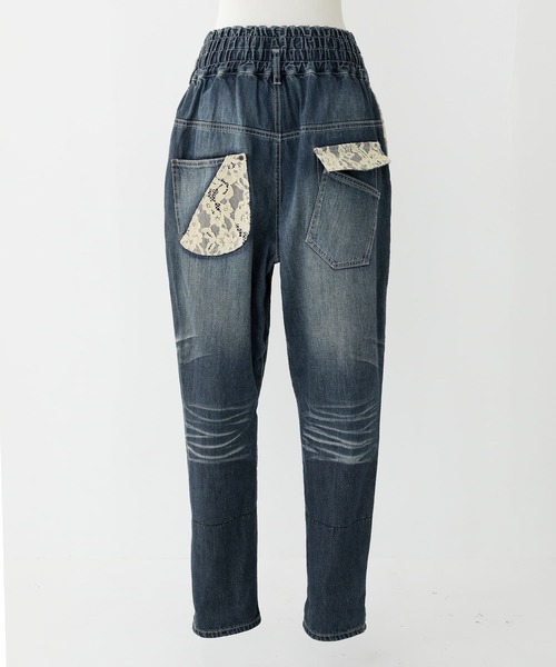 somari imagination(ソマリ イマジネーション)の「『レースサルエルデニムパンツ』(デニムパンツ・レディース・ネイビー・1/2)」の7枚目の写真