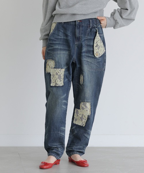 somari ソマリ レース サルエルデニム レースサルエルデニムパンツ』（デニムパンツ）｜somari imagination