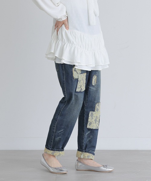レースサルエルデニムパンツ』（デニムパンツ）｜somari imagination