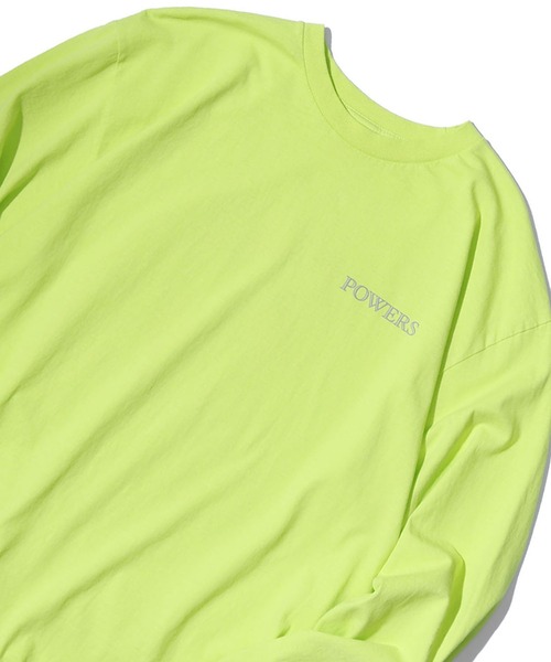 POWERS(パワーズ)の「POWERS/パワーズ DOGS LS TEE ロングスリーブTシャツ(Tシャツ/カットソー・メンズ・ライム/グリーン/パープル・L/M/XL)」の1枚目の写真