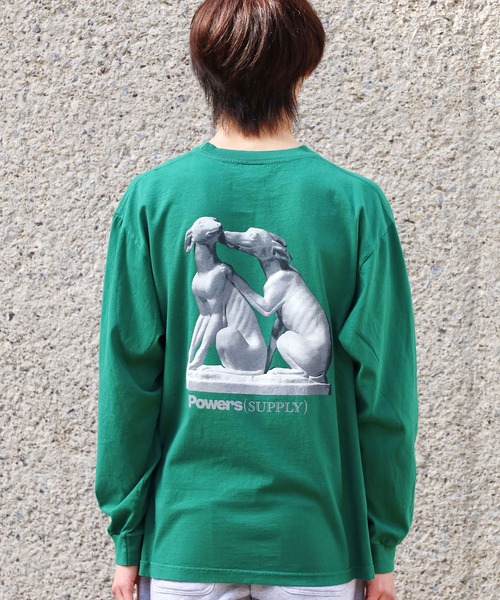 POWERS(パワーズ)の「POWERS/パワーズ DOGS LS TEE ロングスリーブTシャツ(Tシャツ/カットソー・メンズ・ライム/グリーン/パープル・L/M/XL)」の5枚目の写真