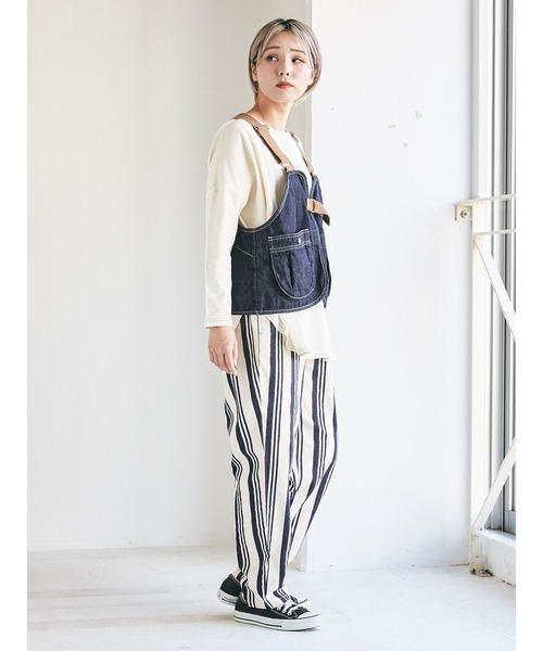 CUBE SUGAR(キューブシュガー)の「高密度ツイルデニムアウトドアハンティングベスト(ベスト・レディース・ベージュ/カーキ/ワンウォッシュ/キナリ・M)」の15枚目の写真