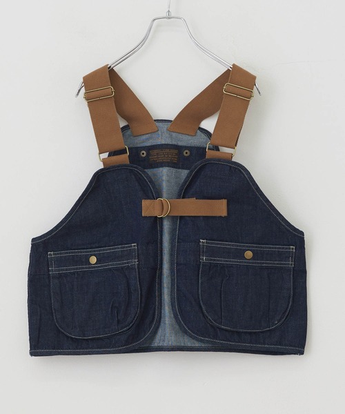 CUBE SUGAR(キューブシュガー)の「高密度ツイルデニムアウトドアハンティングベスト(ベスト・レディース・ベージュ/カーキ/ワンウォッシュ/キナリ・M)」の21枚目の写真