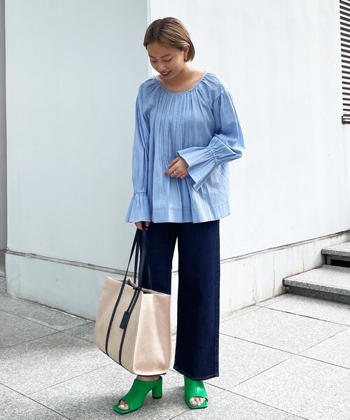 OPAQUE.CLIP（オペークドットクリップ）の「◆スクエアトゥシリンダーヒールミュール（サンダル・レディース・ブラック/ダークグリーン/オフホワイト・02/03）」の9枚目の写真