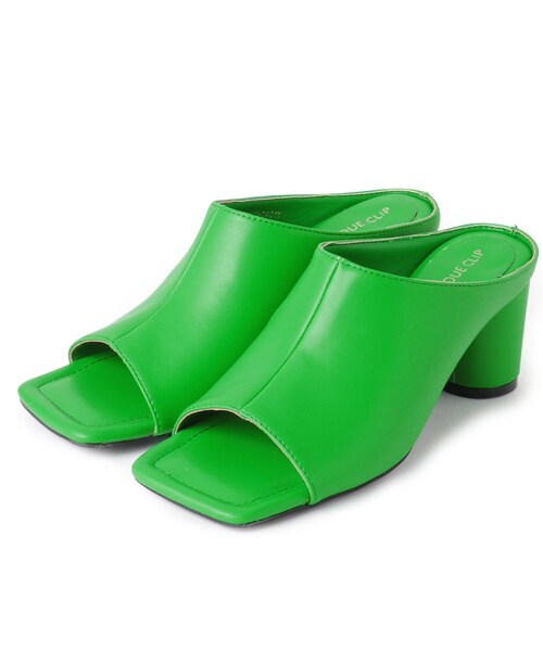 OPAQUE.CLIP（オペークドットクリップ）の「◆スクエアトゥシリンダーヒールミュール（サンダル・レディース・ブラック/ダークグリーン/オフホワイト・02/03）」の20枚目の写真