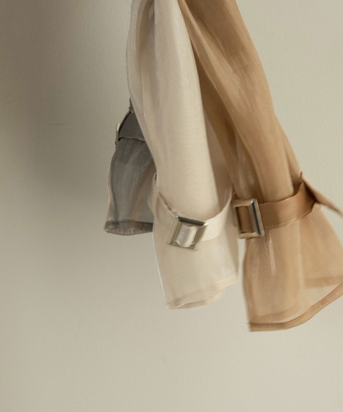 lawgy（ラウジー）の「shiny sheer shirt（シャツ/ブラウス・レディース・ブラウン/グレー/アイボリー・FREE）」の10枚目の写真