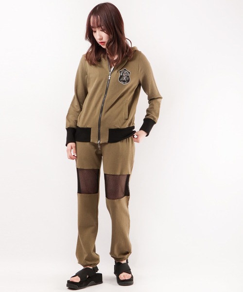 BLACK JACKALL CROWN(ブラックジャッカルクラウン)の「BLACK JACKALL CROWN ガーゼ裏毛 メッシュ切り替え パンツ(その他パンツ・レディース・カーキ/グレー/ブラック・M)」の17枚目の写真