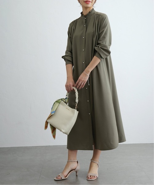 フリルバンドカラーパールワンピース シャツワンピース La La Totalite ラトータリテ のシャツワンピース フリルバンドカラー パールワンピース を購入できます La Totalite ラトータリテ のファッション 格安 買取 の