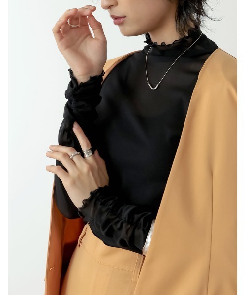 Re:EDIT(リエディ)の「パワーメッシュシアートップス(Tシャツ/カットソー・レディース・ブラック/グレー/ダークグリーン/ライトグリーン/モカ/オレンジ・MEDIUM)」の14枚目の写真