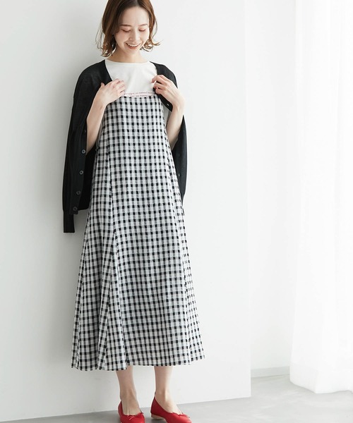 ROPE' PICNIC（ロペピクニック）の「【2WAY】ギンガムチェックワンピース（ワンピース・レディース・ブラック/ベージュ/ライトグリーン・38）」の20枚目の写真