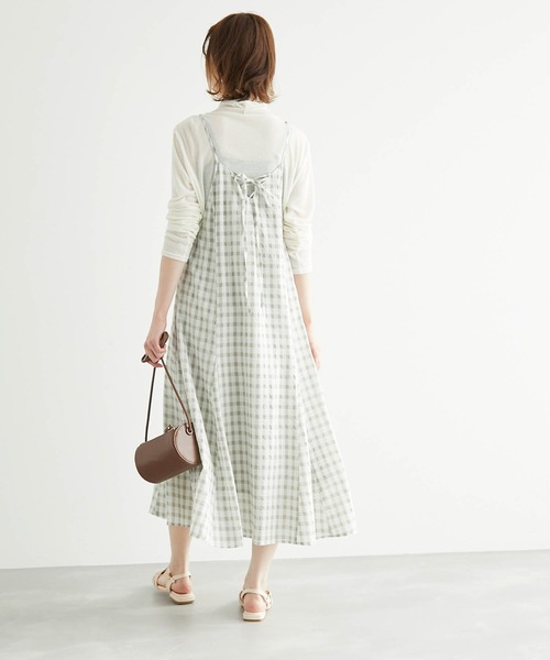 ROPE' PICNIC（ロペピクニック）の「【2WAY】ギンガムチェックワンピース（ワンピース・レディース・ブラック/ベージュ/ライトグリーン・38）」の21枚目の写真
