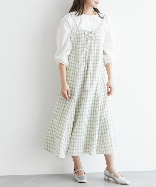 ROPE' PICNIC（ロペピクニック）の「【2WAY】ギンガムチェックワンピース（ワンピース・レディース・ブラック/ベージュ/ライトグリーン・38）」の22枚目の写真