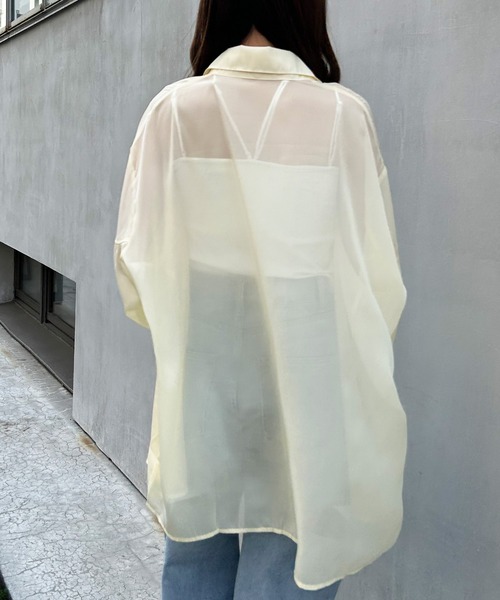 INGNI（イング）の「ラメシアーBIG／シャツ（シャツ/ブラウス・レディース・ブルー/イエロー/アイボリー/ピンク/ミント/ピンク系/ブラウン/パープル・M）」の20枚目の写真