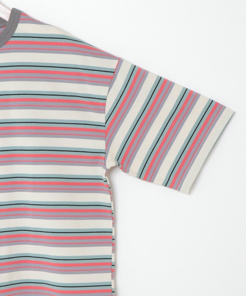 LBC(エルビーシー)の「カラフルボーダーリンガーTシャツ(Tシャツ/カットソー・レディース・グレー/ブラウン・L/M)」の4枚目の写真