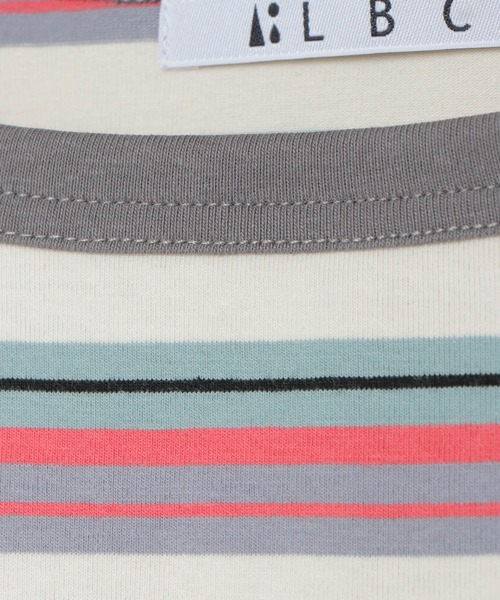 LBC(エルビーシー)の「カラフルボーダーリンガーTシャツ(Tシャツ/カットソー・レディース・グレー/ブラウン・L/M)」の7枚目の写真