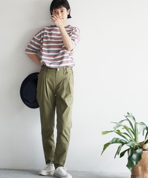 LBC(エルビーシー)の「カラフルボーダーリンガーTシャツ(Tシャツ/カットソー・レディース・グレー/ブラウン・L/M)」の10枚目の写真