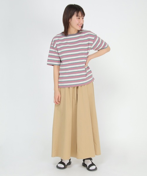 LBC(エルビーシー)の「カラフルボーダーリンガーTシャツ(Tシャツ/カットソー・レディース・グレー/ブラウン・L/M)」の16枚目の写真