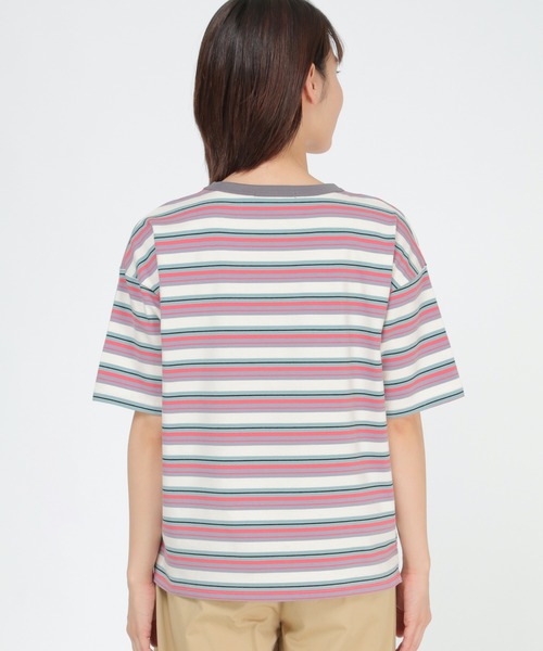 LBC(エルビーシー)の「カラフルボーダーリンガーTシャツ(Tシャツ/カットソー・レディース・グレー/ブラウン・L/M)」の20枚目の写真