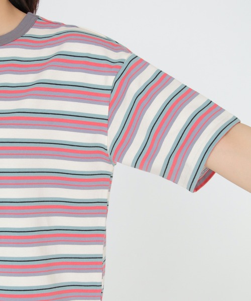 LBC(エルビーシー)の「カラフルボーダーリンガーTシャツ(Tシャツ/カットソー・レディース・グレー/ブラウン・L/M)」の21枚目の写真