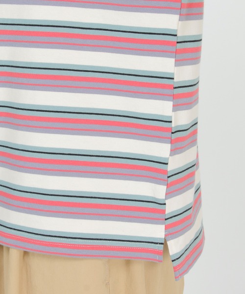 LBC(エルビーシー)の「カラフルボーダーリンガーTシャツ(Tシャツ/カットソー・レディース・グレー/ブラウン・L/M)」の22枚目の写真